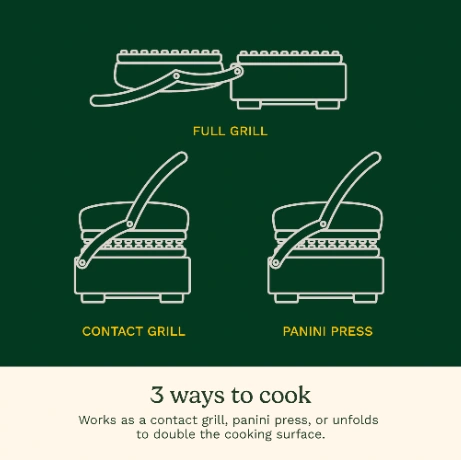 Cuisinart GR-11NAS ecommerce creative: Three cooking positions