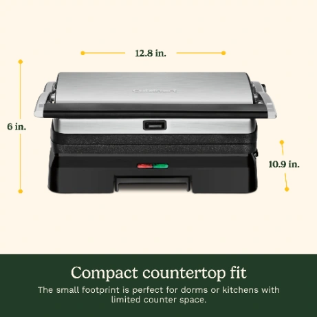Cuisinart GR-11NAS ecommerce creative: Product dimensions