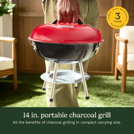 Cuisinart CCG-190RB ecommerce creative: Portability and lifestyle photography