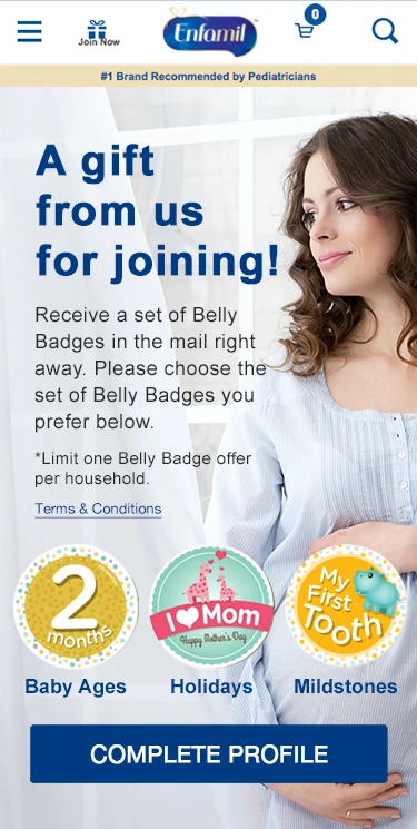 Belly Badge preferences and the Complete Profile button