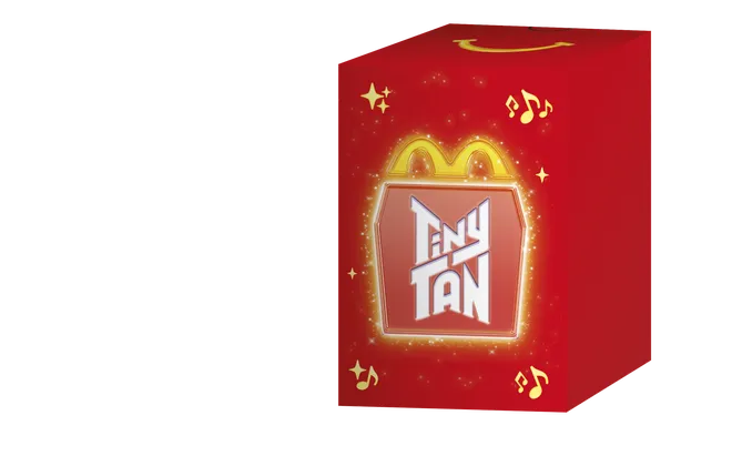 TinyTAN Happy Meal toy packaging, shown as campaign context